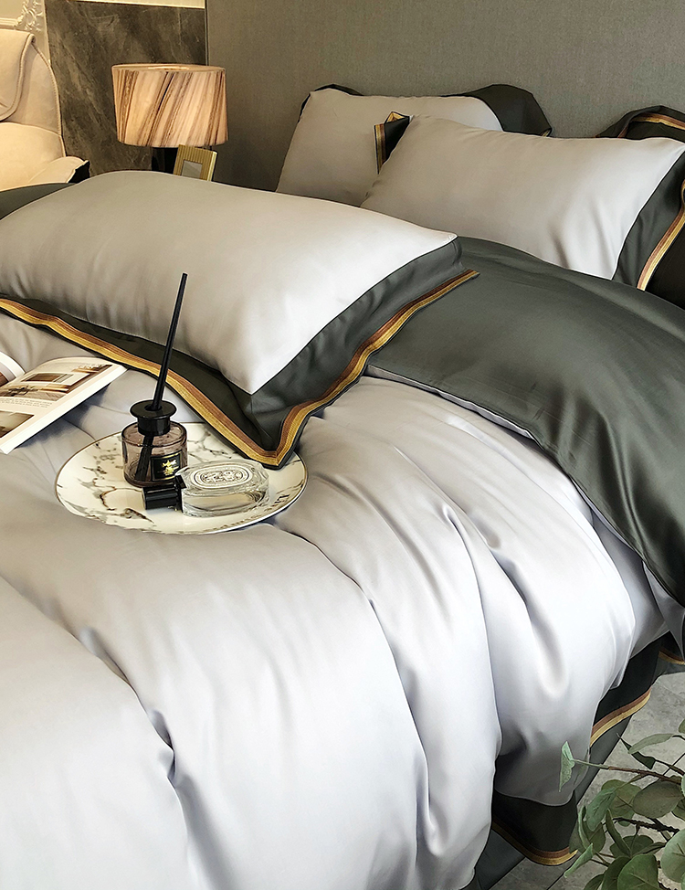 npkm品牌 双面莱赛尔纤维四件套高颜值轻奢简约床上被套丝滑裸睡冰凉