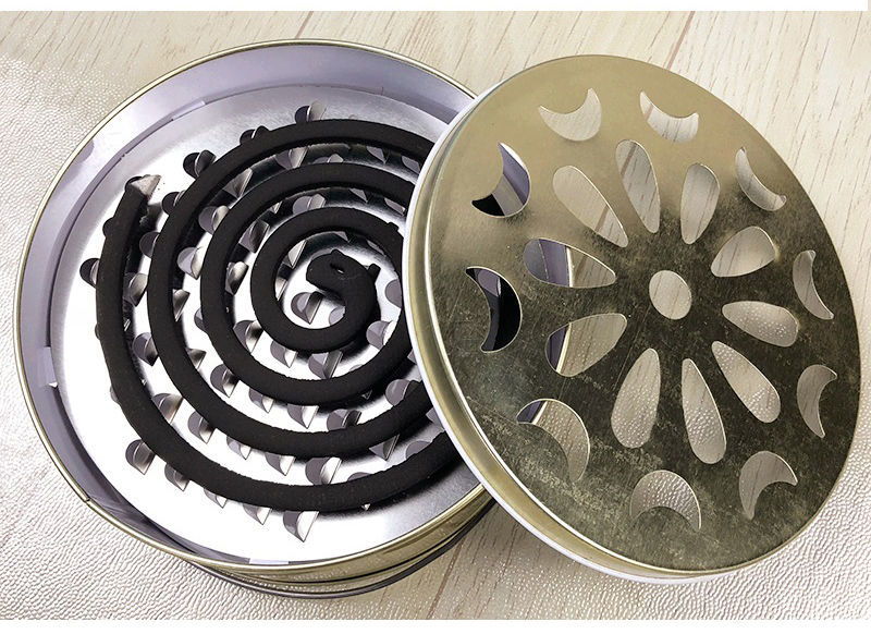 盘创意文香托盘盘架蚊香盒带盖防火家用蚊香炉接灰盘 手提升级蚊香盘