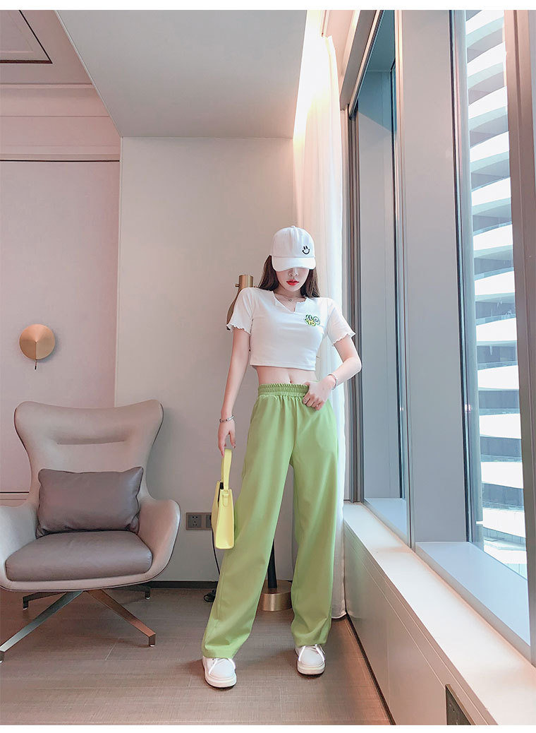 ed香港潮牌运动套装女夏季2021年新款炸街时尚洋气夏装休闲阔腿裤两件