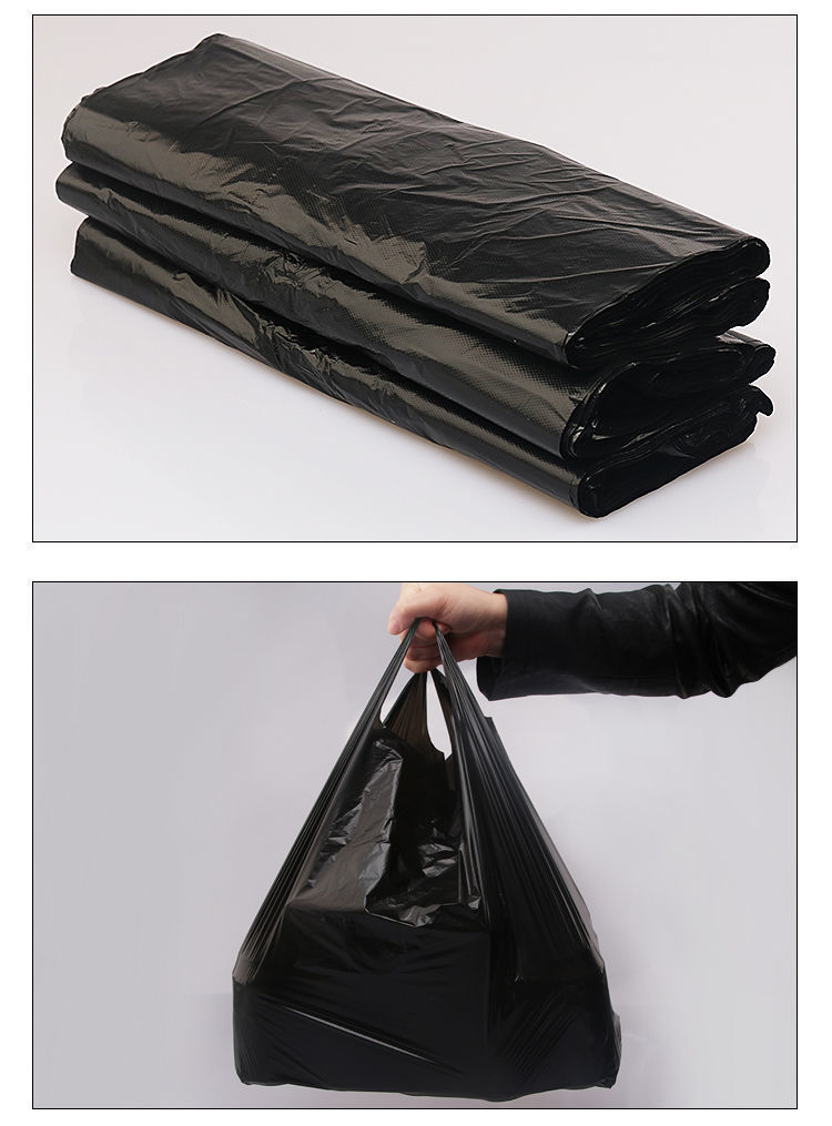 家用垃圾袋厨房加厚大号黑色手提背心式拉圾袋批发一次性塑料袋子 较