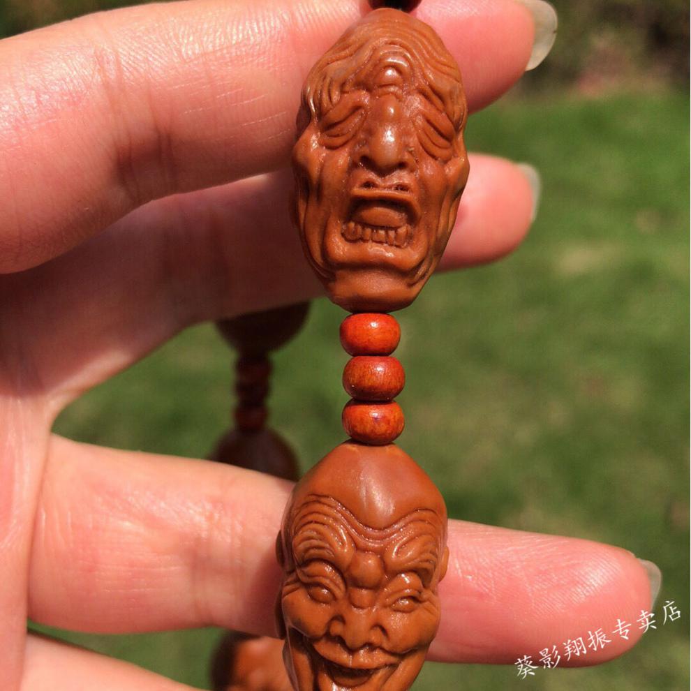 葵影文玩橄榄核雕十八罗汉男款项链南工橄榄核长串十八罗汉脖挂