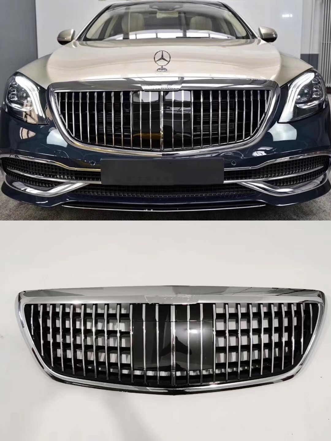 奔驰迈巴赫前中网原厂w222奔驰s改装迈巴赫中网包围套件e级前脸s350