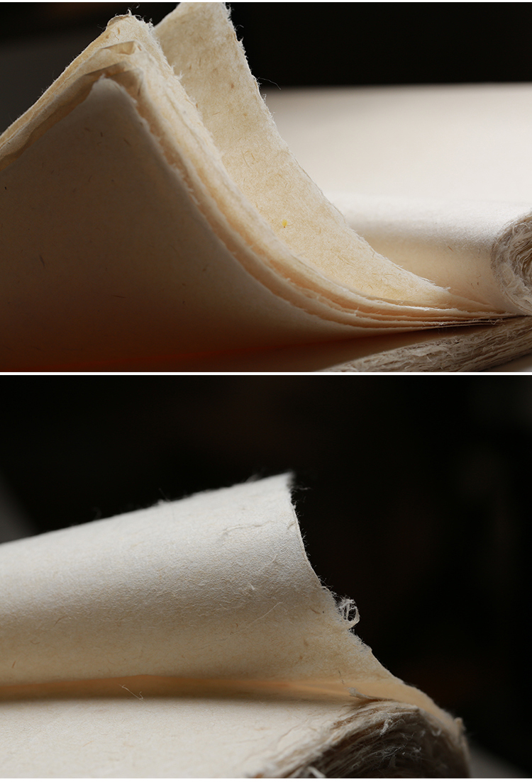 净皮宣纸半生熟宣纸皮纸纸作品纸 楮皮黄麻四尺特惠刀装(25张)【图片