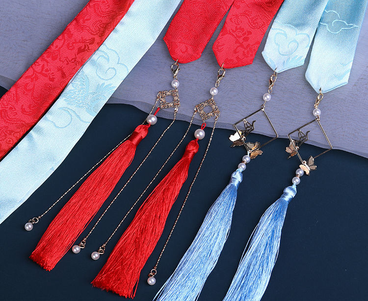 麦可伊古风发带汉服发饰流苏飘带束发头绳丝带宋制头饰绑发发绳古装