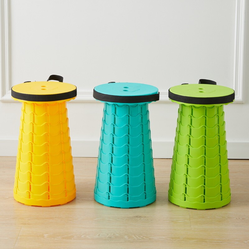 定制伸缩凳 折叠凳户外便携旅行可调节伸缩凳子网红收缩座椅火车钓鱼