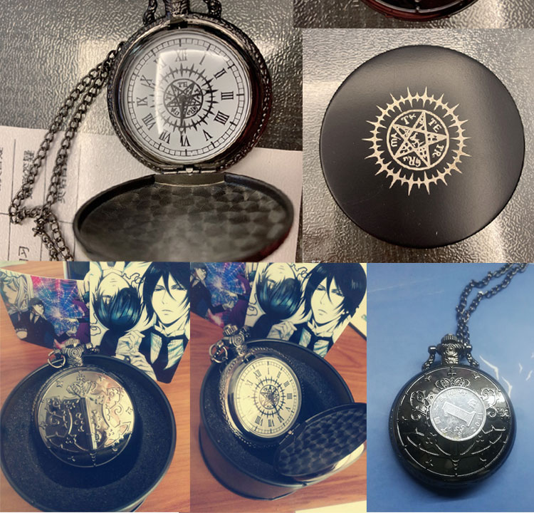 夏尔塞巴斯蒂安契约标志奥多之眼怀表 短处链32cm 黑执事怀表盒装