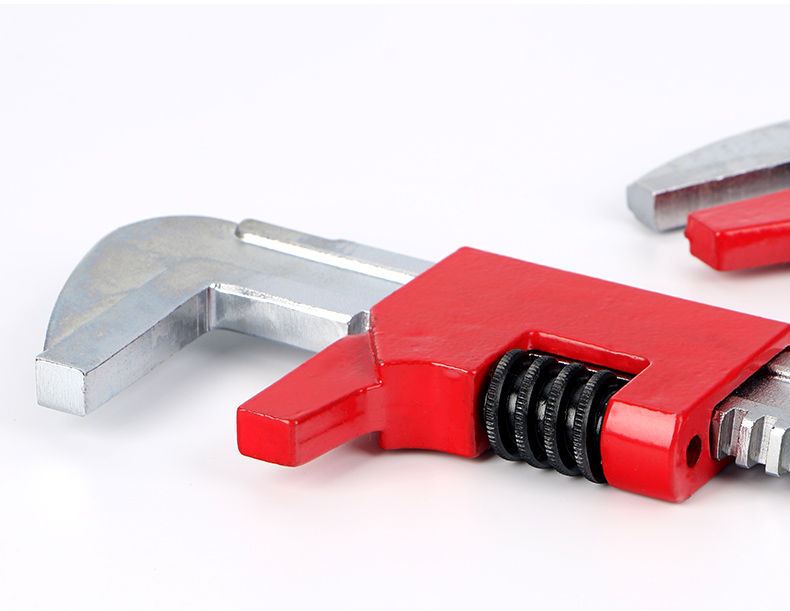 大开口螺帽扳手下水道卫浴水管钳f型直角活动扳活络活口板活扳子 15寸