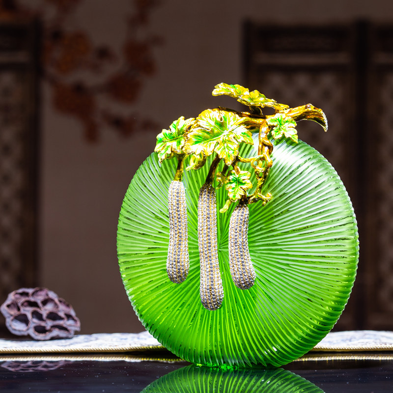 捷致 欧式落地大花瓶珐琅花瓶玻璃摆件客厅台面欧式家用简约时尚装饰