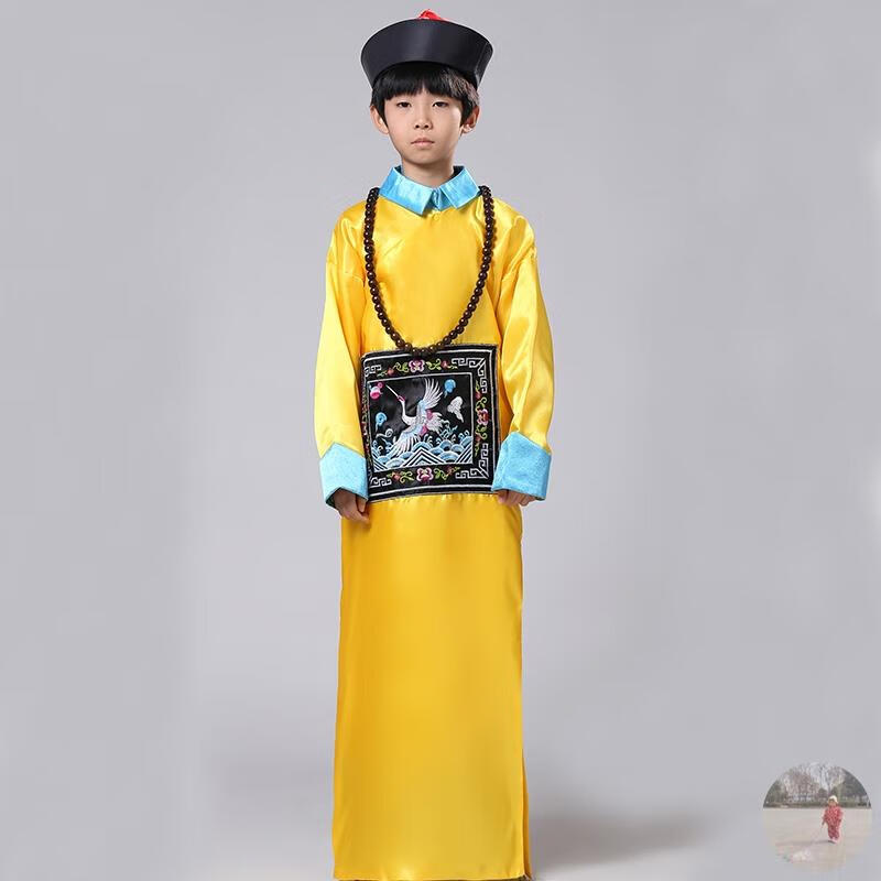 万圣节穿搭儿童清朝僵尸cos衣服角色扮演男童服饰大成人恐怖套装 蓝色