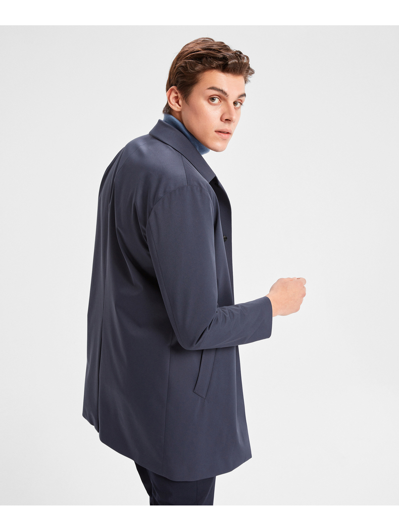 劲霸男装kboxing风衣男2021年秋季男士商务休闲外套男bfhd3187深灰蓝