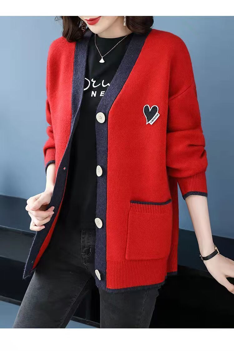 开衫针织毛衣女开身外套开胸毛衣女秋冬外穿新款韩版宽松针织开衫加厚