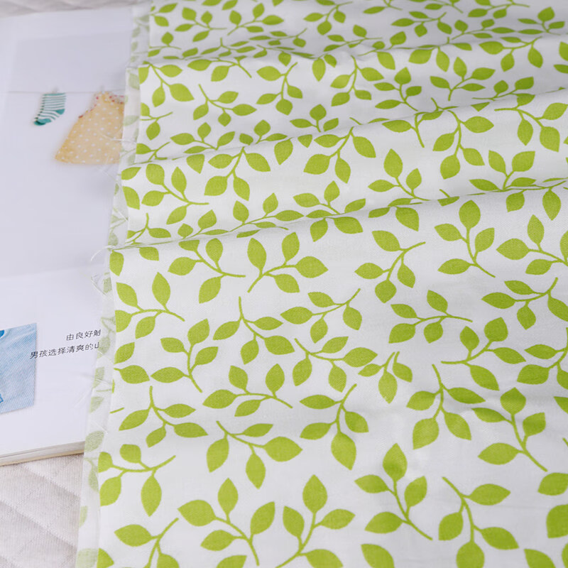 小花布料全棉 全棉布绿色小清新田园布料小碎花斜纹花布格子diy宝宝