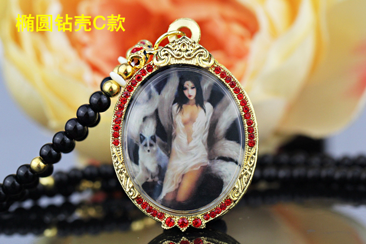 凌盛泰国佛牌九尾狐锁心佛牌古巴扁旺桃花九尾狐仙佛牌狐狸心锁七夕