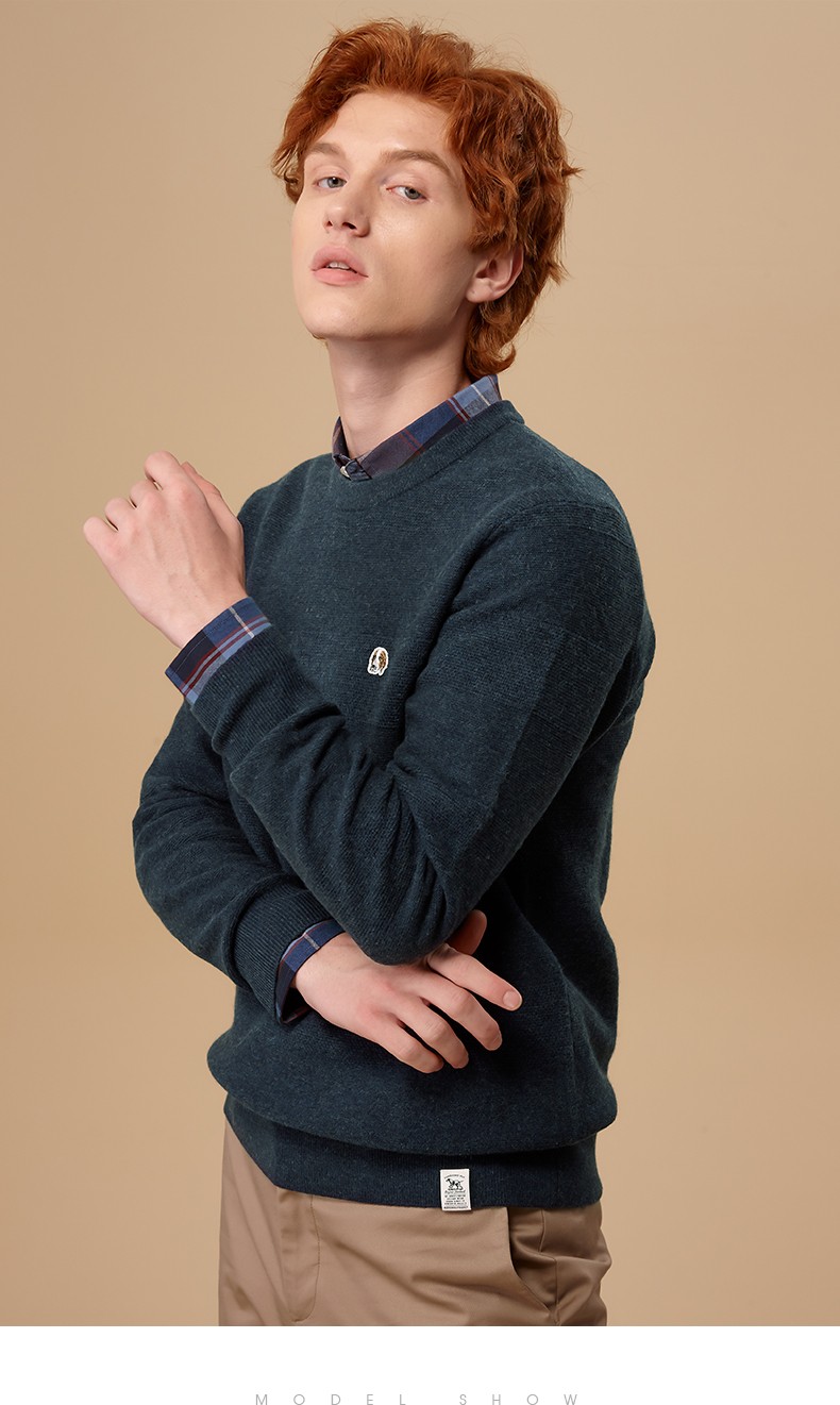 【phiz系列】哈吉斯hazzys 冬季羊毛衫男英伦都市针织abyzd09di21
