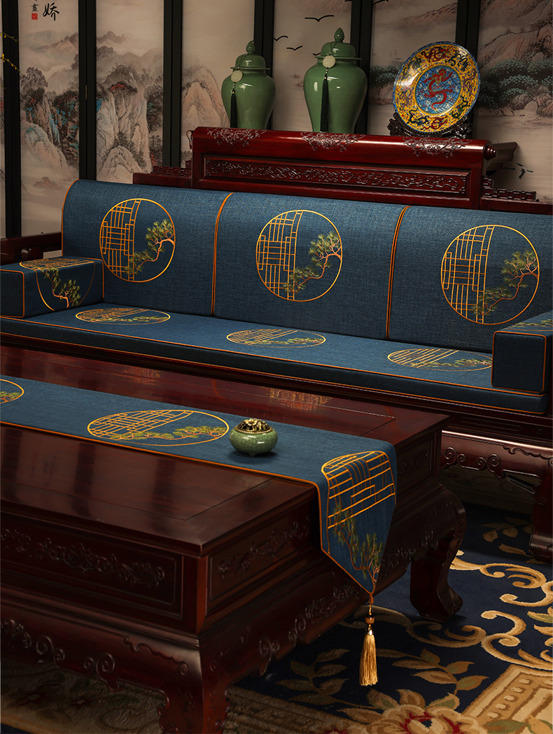 浩秦红木沙发坐垫新中式布艺沙发坐垫套实木沙发垫靠垫圈椅坐垫椅垫