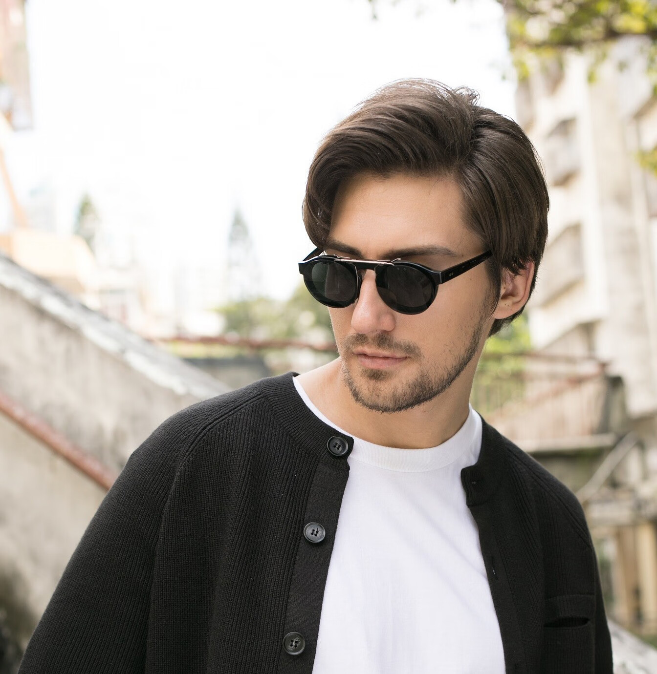 【官方精品】高档品牌坂本龙一同款眼镜近视眼睛框男复古板材眼镜架黑