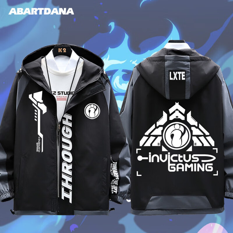 ig战队队服电竞游戏时尚夹克外套帅气男女潮流情侣衣服 黑5 l【图片