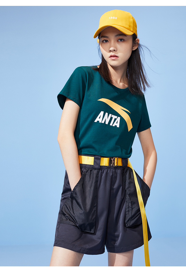 安踏短裤女夏季新款宽松运动休闲裤子潮流学生跑步官方旗舰2基础黑