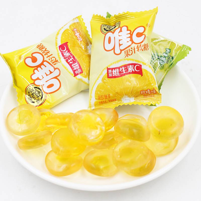 徐福记唯c果汁软糖柠檬奇异果500g散称年货糖果休闲零食结婚喜糖柠檬