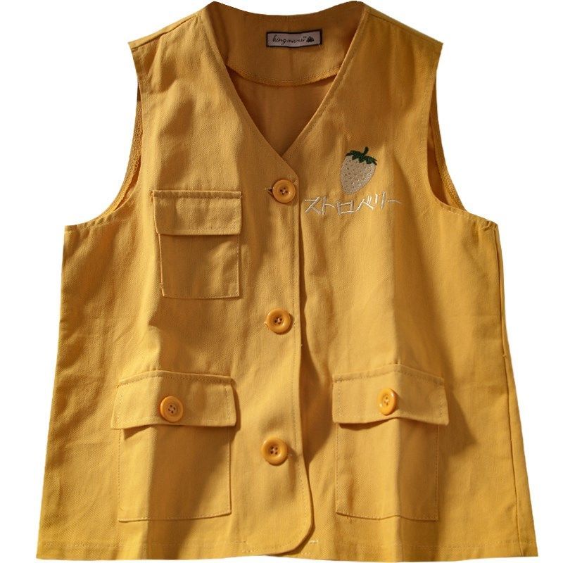 夏天马甲女薄款休闲女士薄款马甲韩版宽松休闲百搭背心新款刺绣无袖