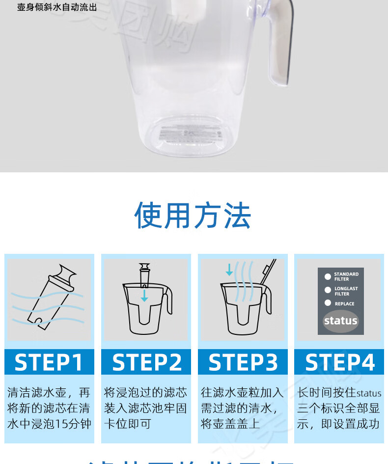 加拿大 brita 碧然德 活性滤水壶/净水器含2个芯 2.
