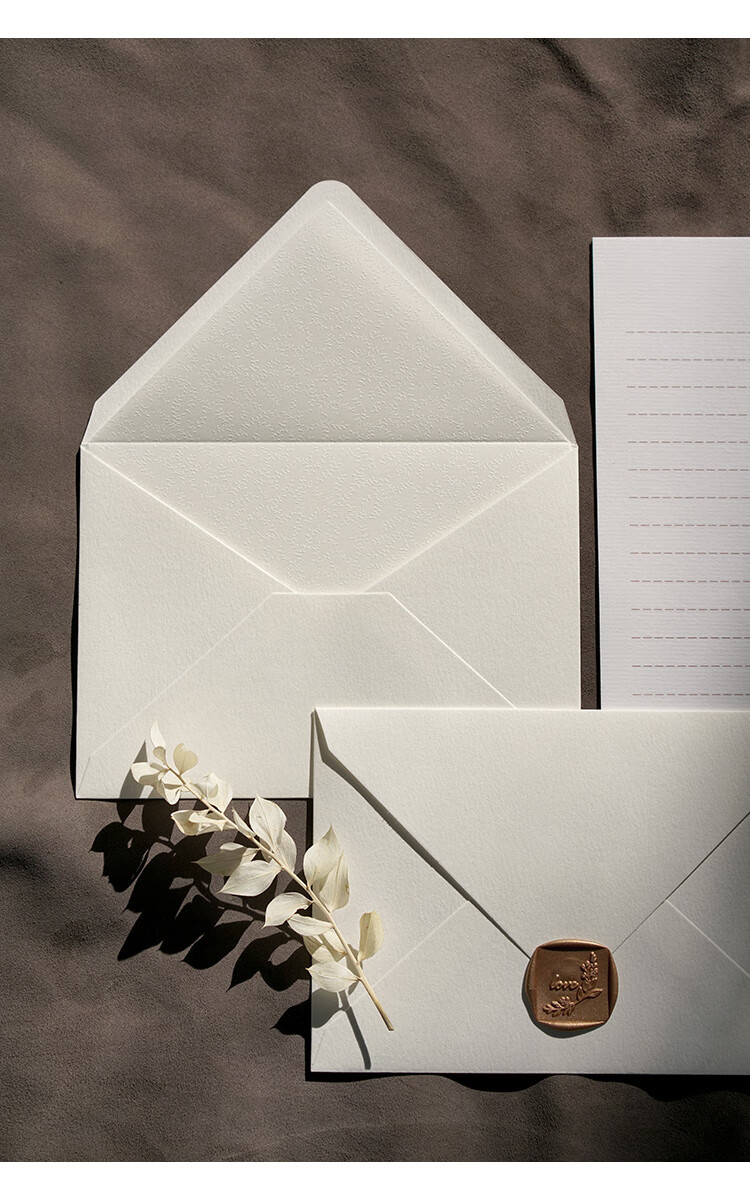 白浪漫信封火漆印章信纸套装 含内衬文艺西式唯美 2个白信封【图片