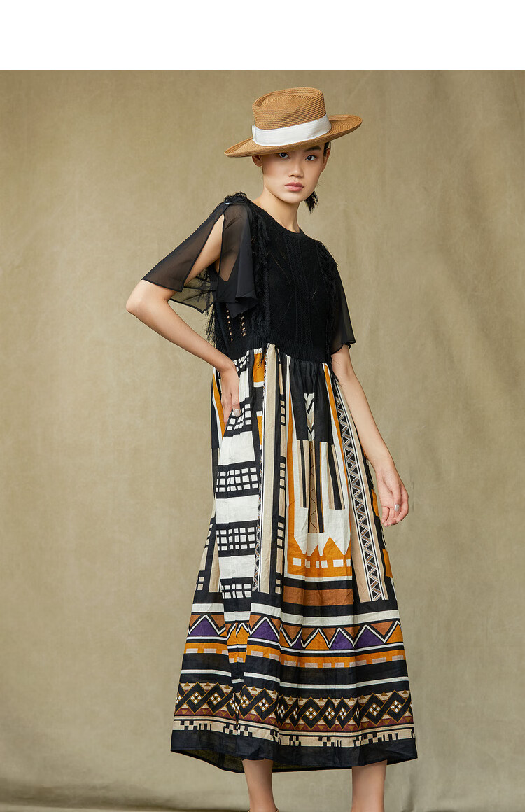 【原创设计】donoratico达衣岩 2020夏连衣裙 (西风满院花语) 伊斯坦