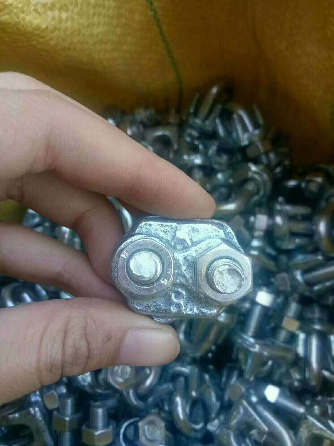 钢丝绳卡头锁扣钢丝绳夹扣紧线器玛钢重型四爪夹子u型夹扣紧绳器m3