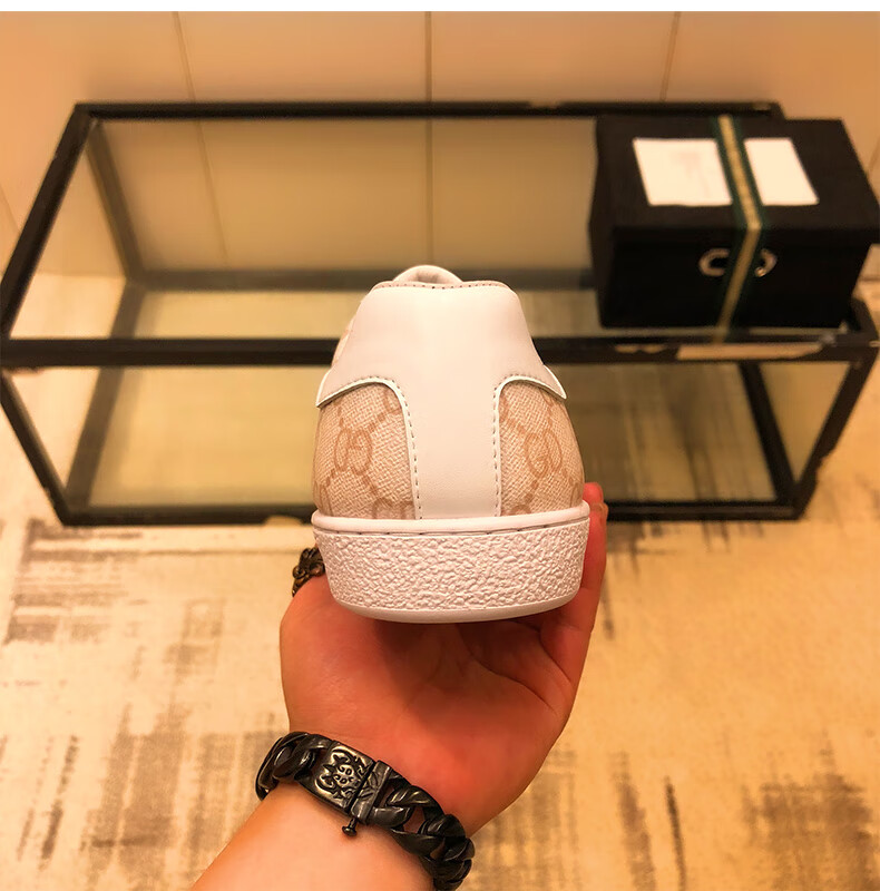 欧洲站酷奇· 酷琦 gg酷奇夏季透气小白鞋子男士白鞋小蜜蜂鞋 白色 38