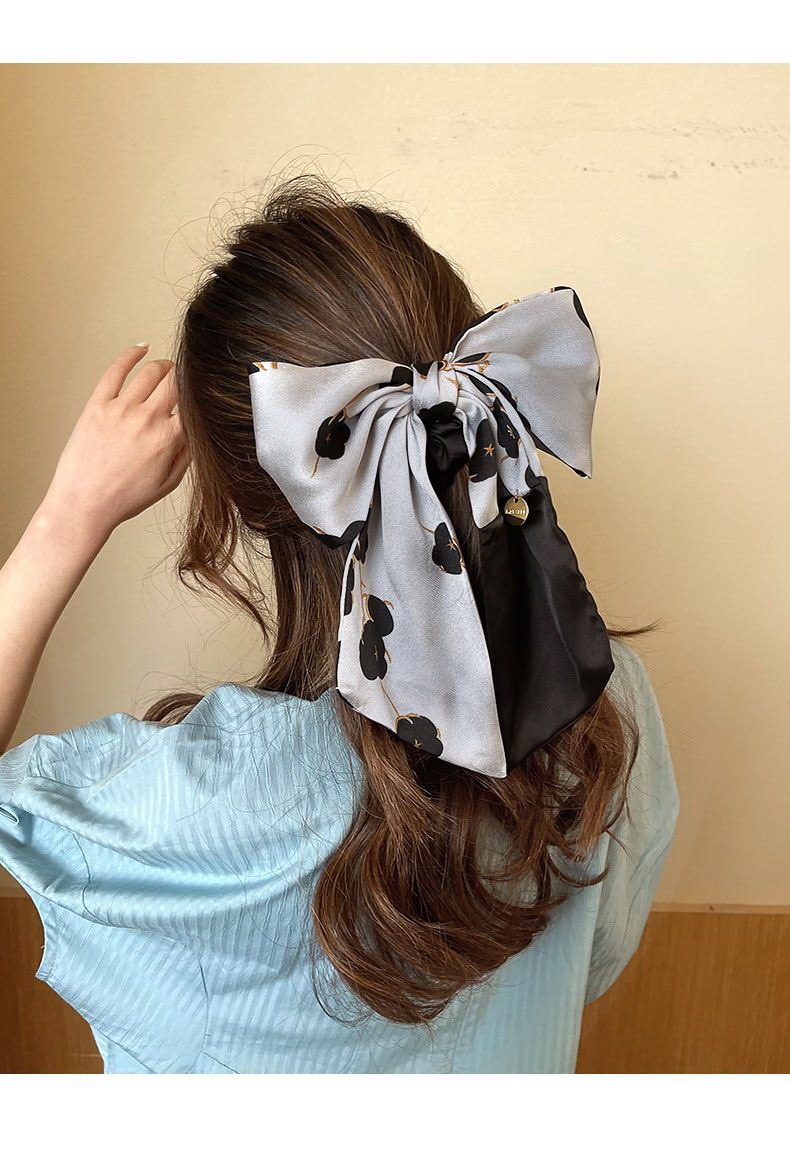 大肠发圈夏季头绳带飘带蝴蝶结碎花大肥肠头花女扎马尾皮筋女可爱