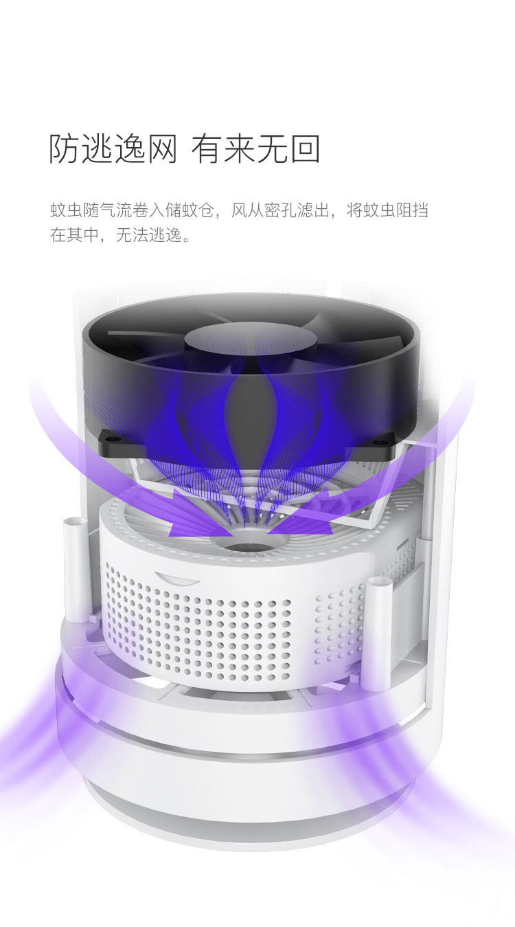 38069-雅格 灭蚊灯吸蚊灯家用智能光控驱蚊器卧室杀蚊子诱蚊捕蚊器静音电蚊灯灭蚊器 小巧轻便型-M104灭蚊灯白色-详情图