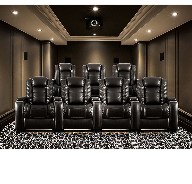 真皮高端定制私人别墅影音室 影视厅 家庭影院沙发组合 双位/3扶手