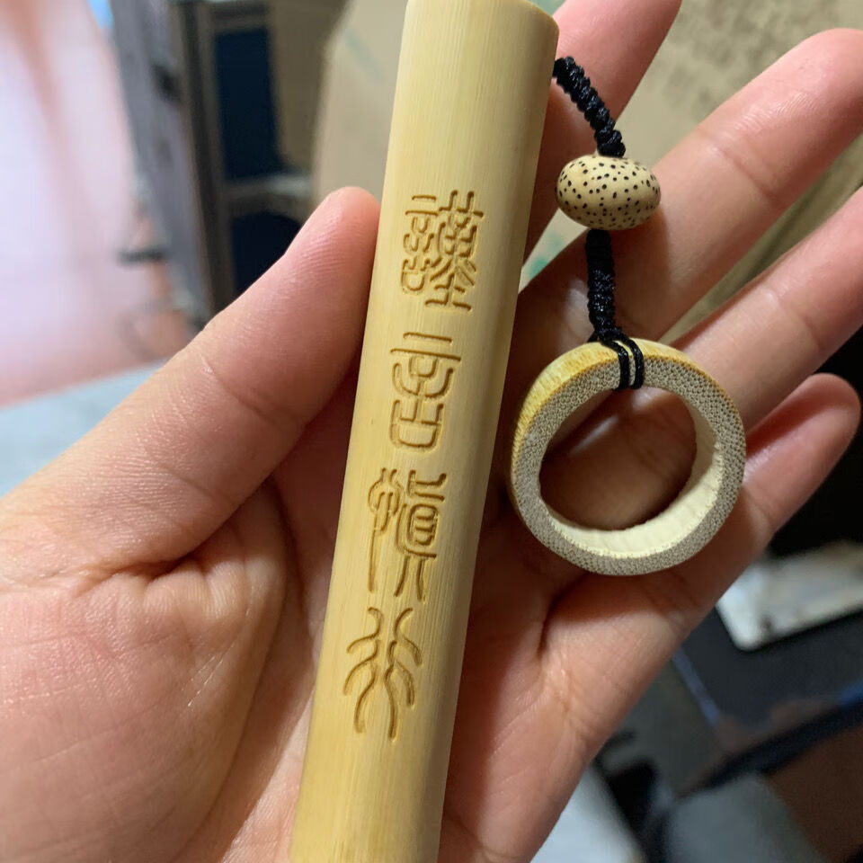 玉竹把件雕刻实心竹雕刻实心红皮老料实心竹玉竹手把件竹子文玩竹环sn