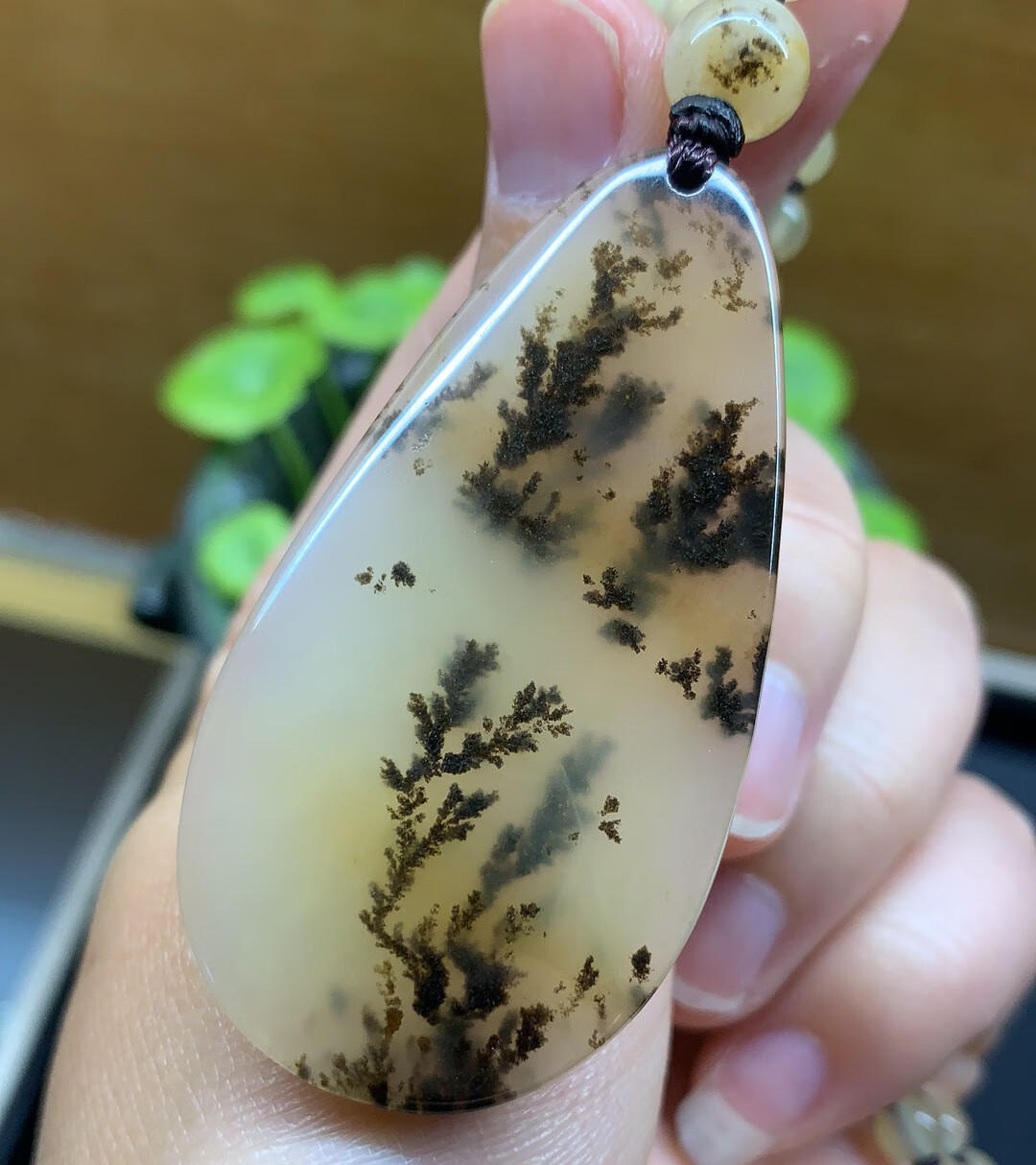 k&k宝钰天然黄龙玉水草花微瑕疵平安无事牌挂件证书新款人气