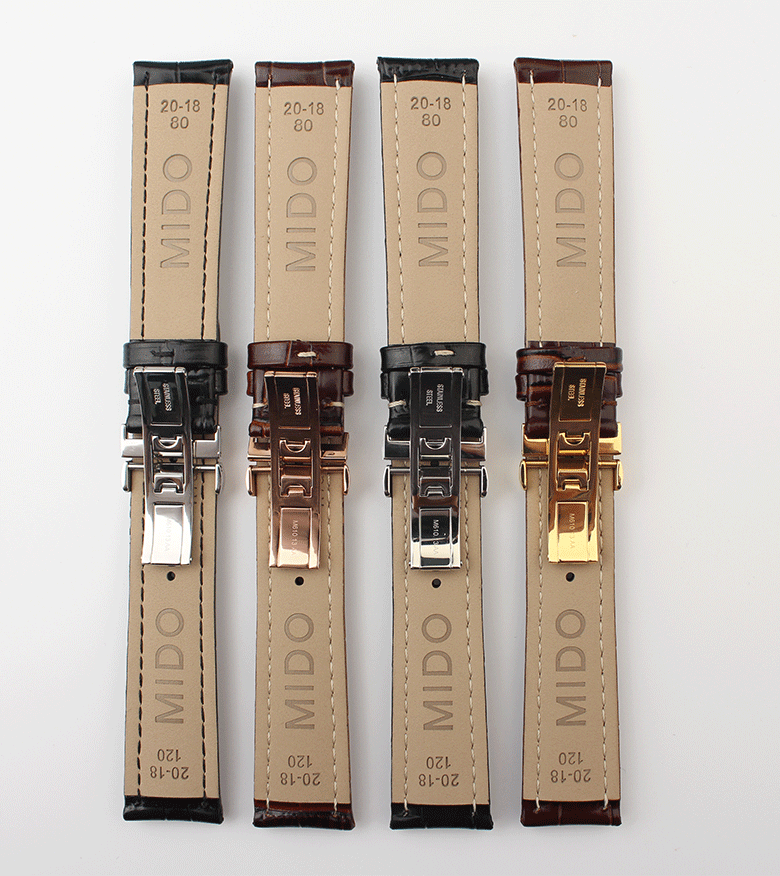 适用于表带贝伦赛丽男女款m8600m7600m007207真皮原装指挥官皮带黑色