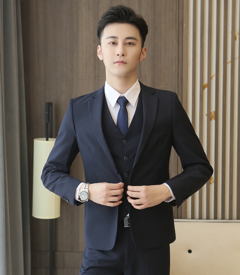 十八岁成人礼服男生青少年男孩新郎服装结婚男西式婚礼西服外套马甲