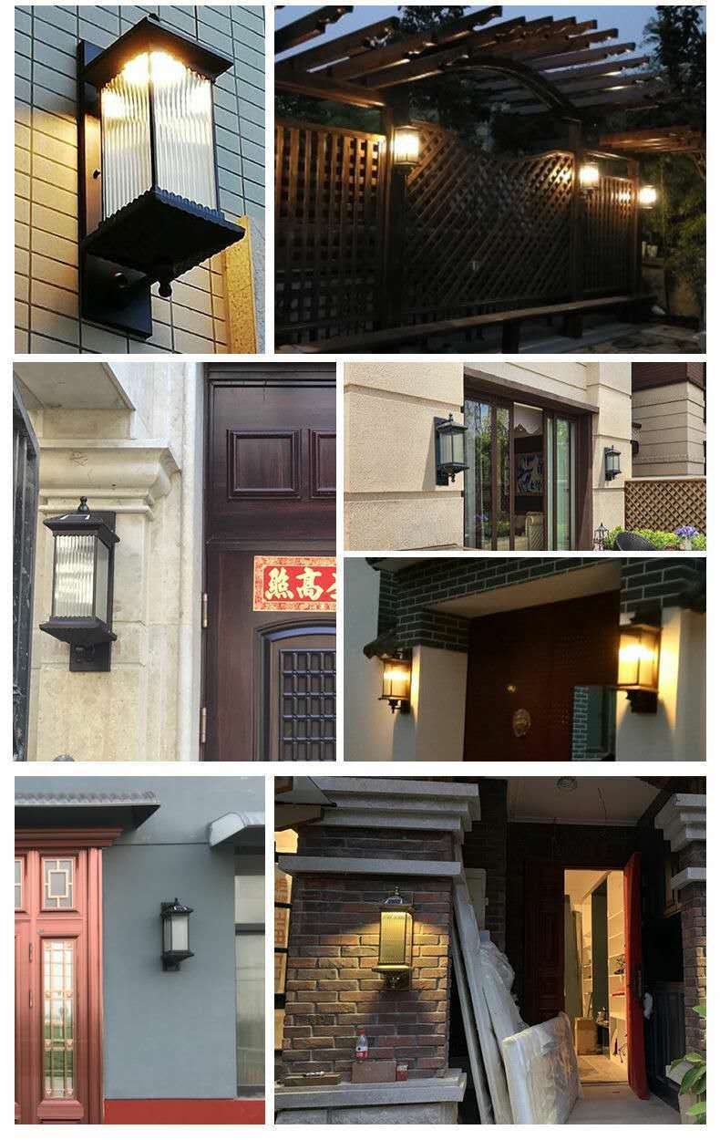 太阳能壁灯led户外防水大门口花园别墅阳台中式仿古庭院室外墙灯 长虹