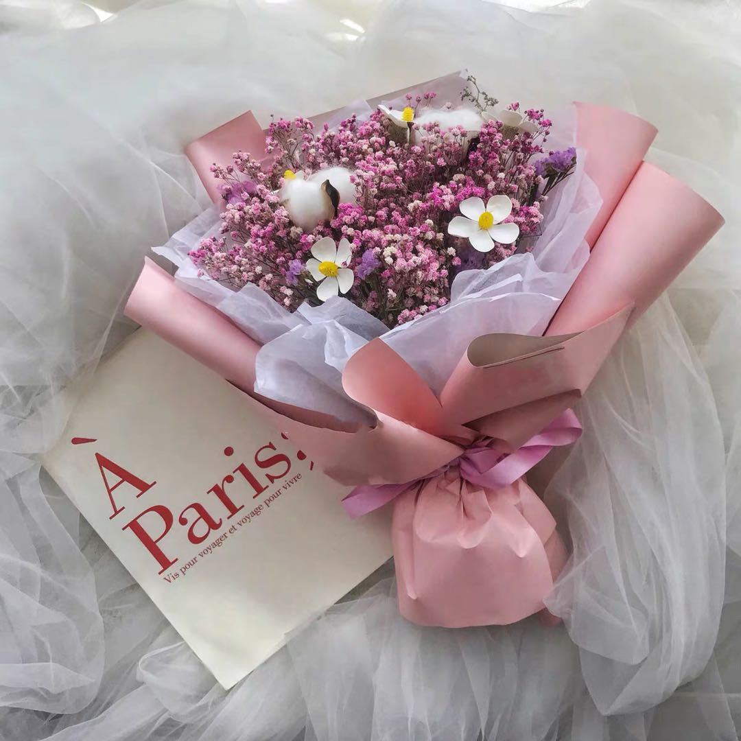 爱满aiman发光满天星干花花束礼盒包装送人真花男女朋友闺蜜生日创意