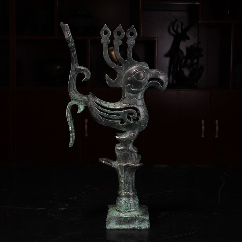 三星堆纪念品 三星堆摆件纪念品青铜面具大立人太阳神鸟饰品神树商代
