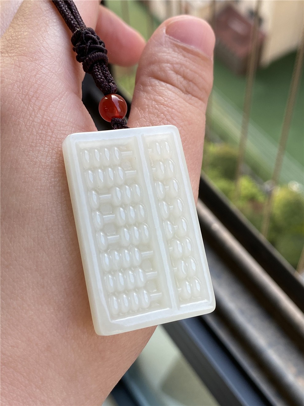 玉勋 天然和田玉如意算盘吊坠男女玉石算盘玉器玉坠挂件玉佩【图片