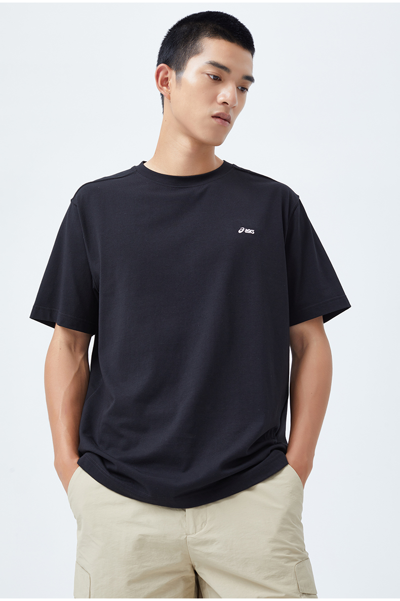 asics亚瑟士2022春夏男女短袖运动t恤复古休闲2203a070001黑色xxl