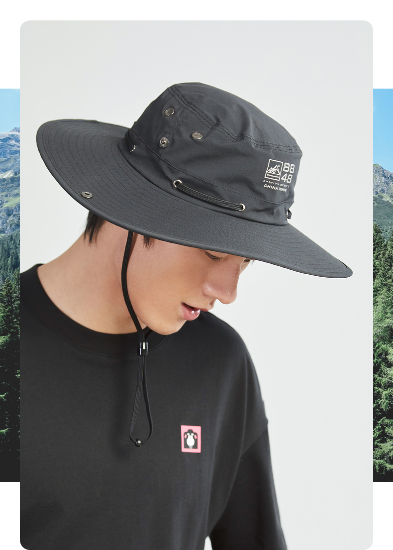 探路者帽子2021夏新款户外男女遮光速干帽橙红均码