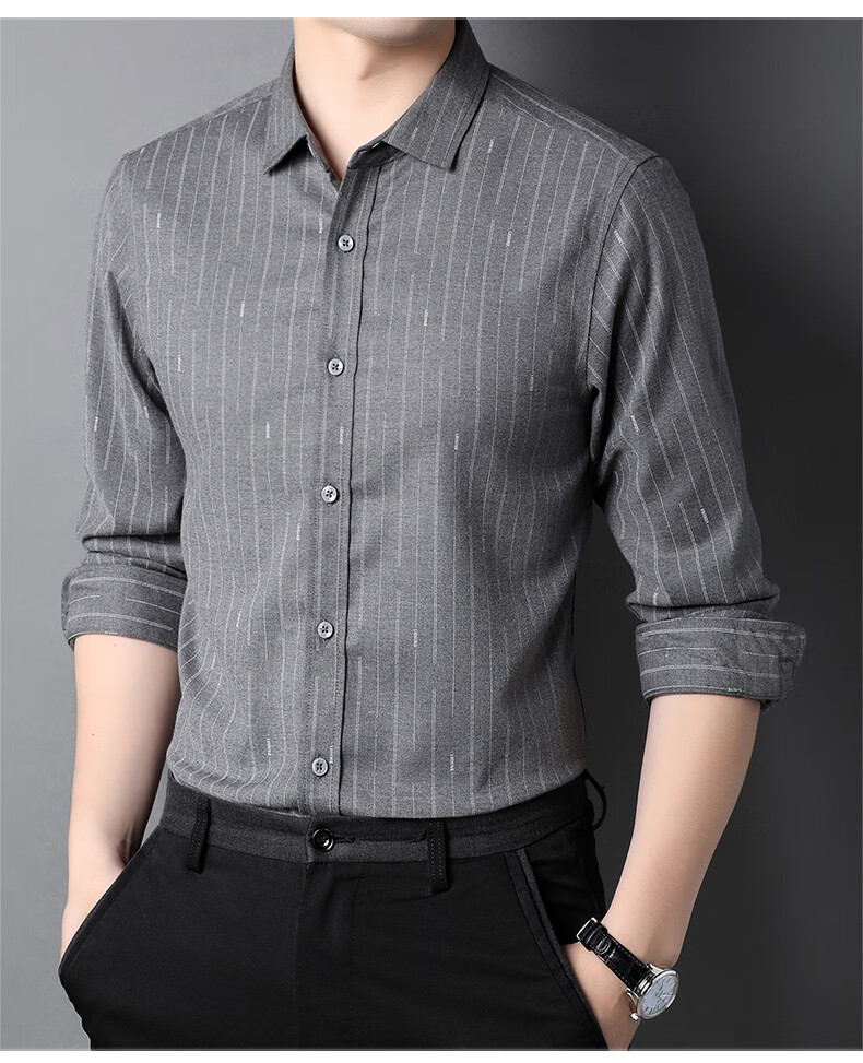 30岁男士搭配衣服男士正式宽松衬衫春秋季30-35-40岁成熟男子搭配品牌