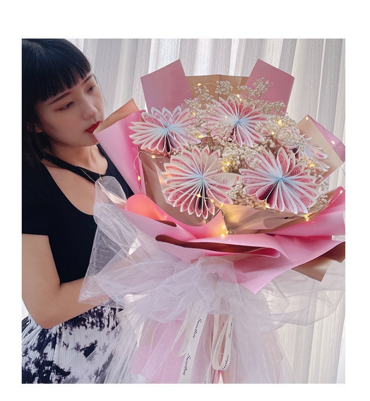 轻奢芊阙抖音同款有钱花花束diy手工自制包装纸材料包创意七夕情人节