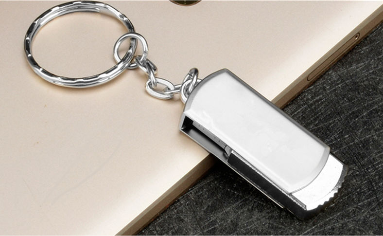 高速u盘16g32g64g128g手机电脑两用学生办公刻字金属车载优盘金色64g