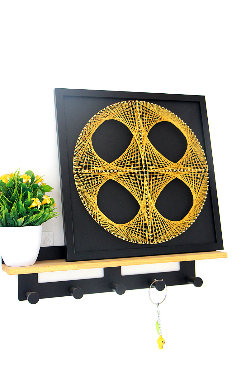 图形diy材料包毛线缠绕画手工装饰纱线弦丝礼物几何a13030厘米成品