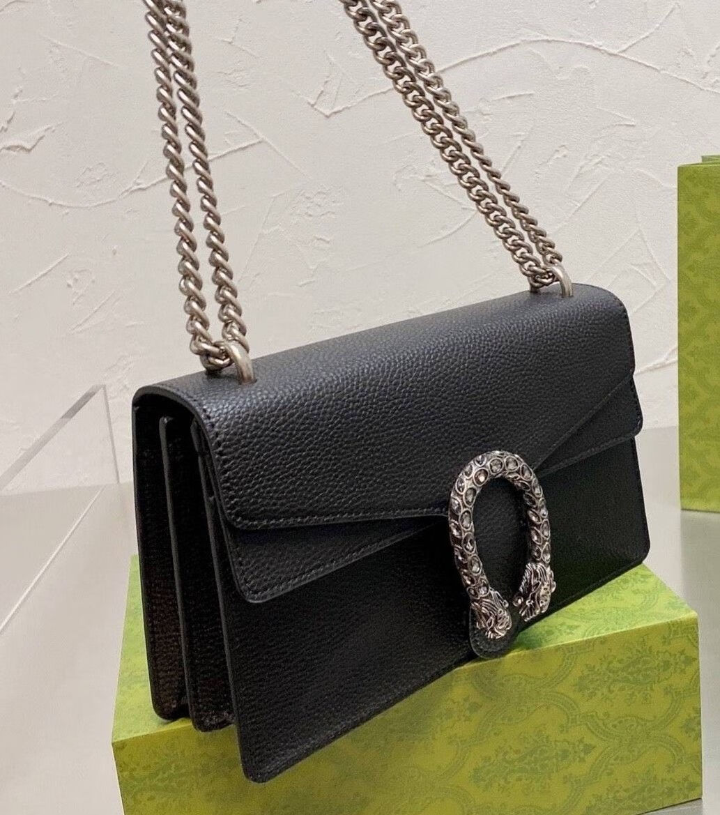 酷奇经典酒神系列链条虎头方包牛皮品质内有隔层拉链大容量百搭衣裙 1