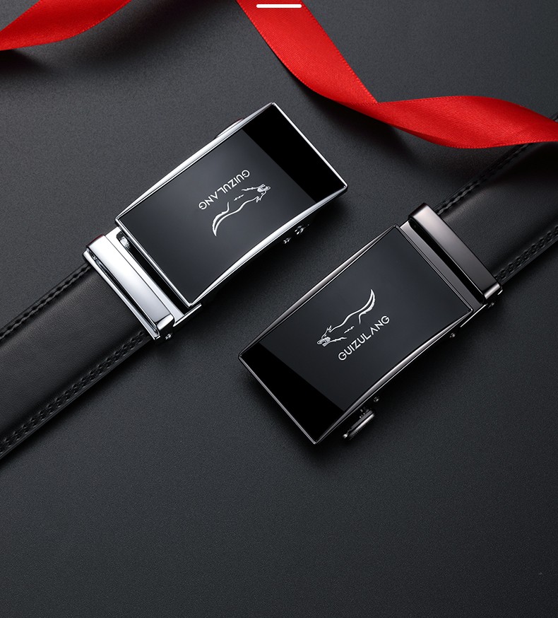 贵族狼皮带男真皮自动扣青年男士腰带商务休闲裤带送男朋友老公情人节