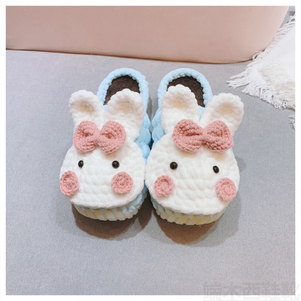 手工拖鞋送女友卡通可爱小兔子手工编织拖鞋diy材料包自制手织送女友