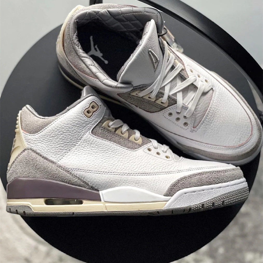 【官方旗舰】aj男女鞋air乔3aj3xamamaniere乔3米白灰做旧篮球鞋dh 46